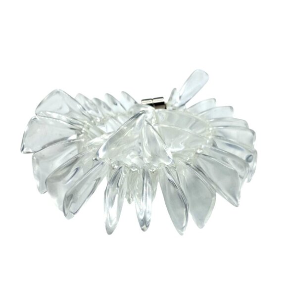 Yasmine Kuhn Lucite Bracelet Magnetic Clasp Clear Asymmetrical Large Beads Costu - Picture 4 of 9